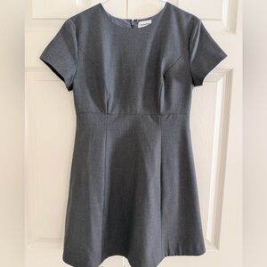 Aritzia Sunday Best Charcoal Grey Short-Sleeve Mini Dress